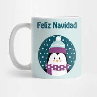 Feliz Navidad - Cute penguin wishing merry Christmas in Spanish Mug